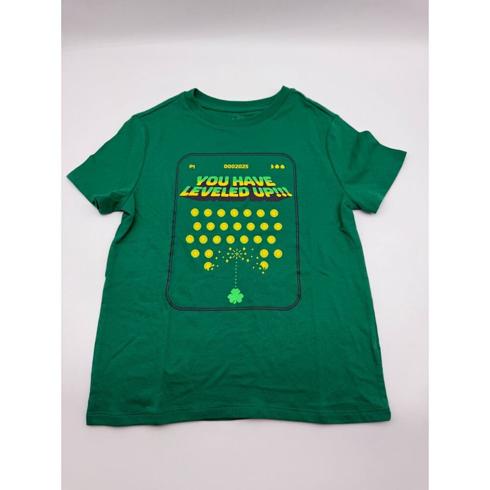 Cat & Jack  " you have leveled up" green size 6-7